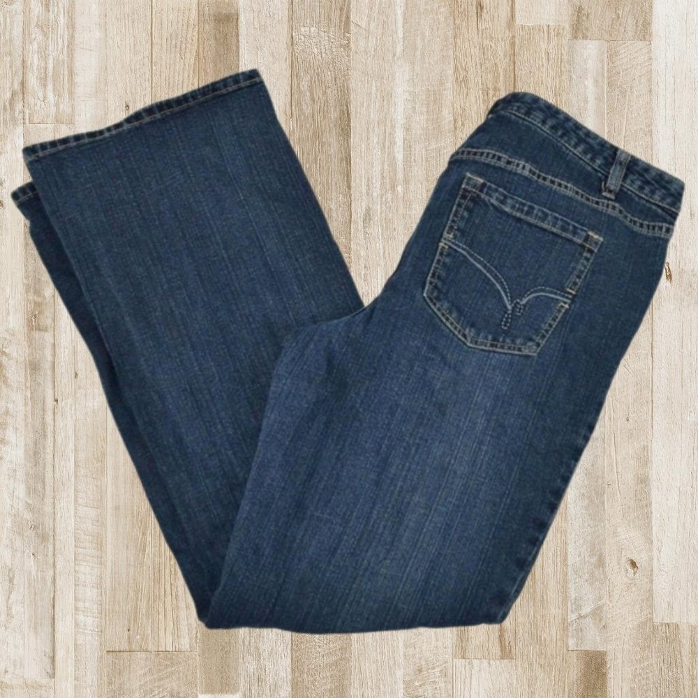 Fashion Bug Rodeo Boot Cut Blue Jeans, Stretch Denim Size 3